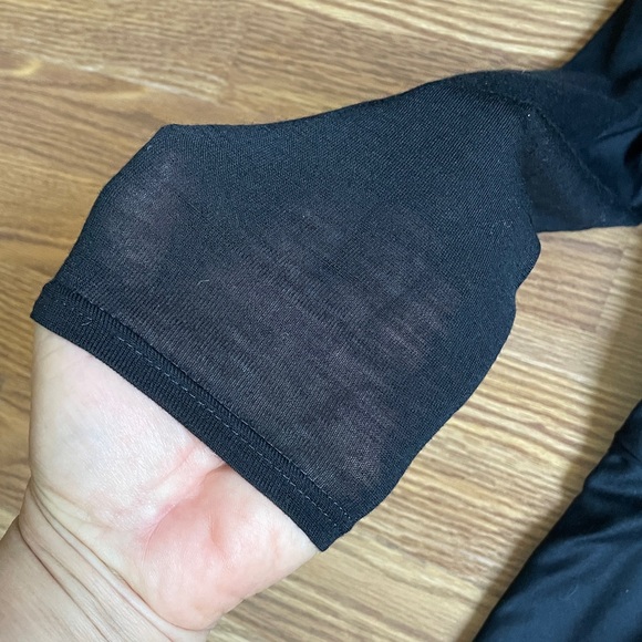 Max Mara Black Sheath Dress Sheer Shoulder Sleeve Leather Trim Made in Italy - Picture 11 of 16